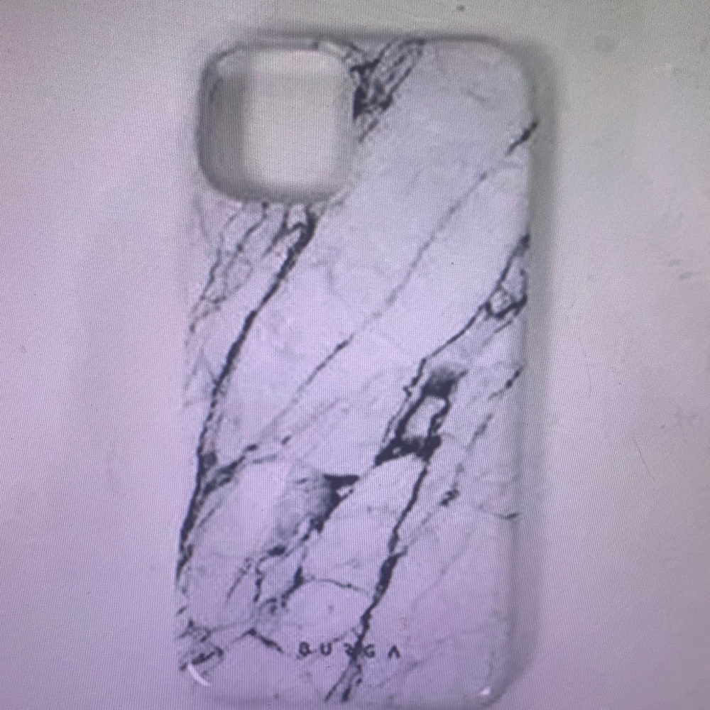 Marble Pattern Phone Case - White and Black